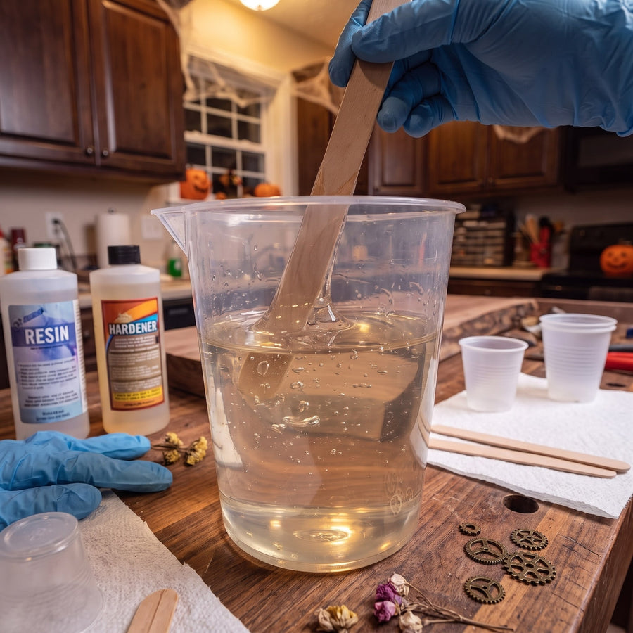 Mixing the resin